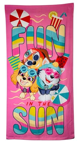 TDL Paw Patrol Microfibre Beach Towel with Skye, Everest and Liberty
