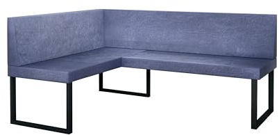 Vladon Eckbank Lemgo Graphitblau (Metall, Rechts Bündig)