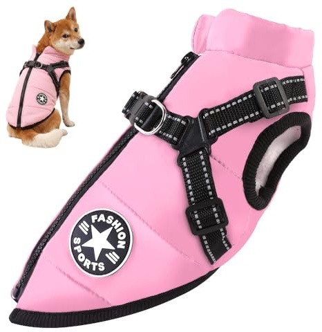 Emmalove - Wasserdichter Hundemantel Extreme-Hundemantel Wasserdicht Für Regen Wind Kälte, Atmungsaktiv Und Bequem, Mit Bauchgurten Für Spaziergänge Im Herbst Winter (Rot,S)