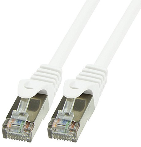 BIGtec LAN Kabel 25m Netzwerkkabel Ethernet Internet Patchkabel CAT.5 weiß Gigabit Geschwindigkeit für Netzwerke Modem Router Patchpanel Switch 2 x RJ45 kompatibel zu CAT.6 CAT.6a CAT.7 Stecker