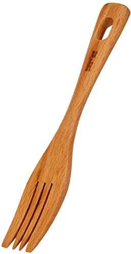 Ibili Tenedor Mini Madera 15 CM, Stainless Steel, marrón