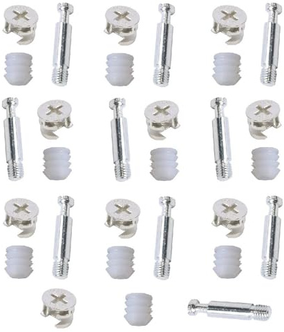 Merriway BH06259 Schrauben für Möbelschränke (15 mm x 12 mm) und Dübel (M6 x 44 mm), 10 Stück