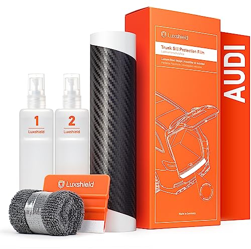 Luxshield Ladekantenschutz Folie für Audi A4 Avant B9 8W I 2015-2024 - Stoßstangenschutz, Kratzschutz, Lackschutzfolie - Carbon Schwarz