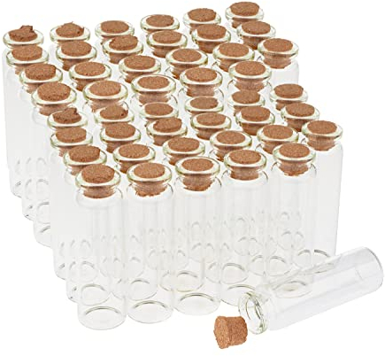 VBS XXL 48er-Pack Glasflaschen mit Korken 20ml Glasröhrchen
