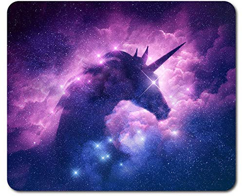 Destination Vinyl Ltd 1 x Purple Unicorn Mouse Mat Pad - Magical Horse Space Nebula Girls Kids Fun Desk Accessory #14344