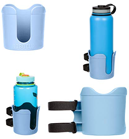 ROBOCUP Plus, (Light Blue), Add-On Accessory XL Extension Cup Holder, Larger Drink Capacity, Perfect for Boats, Golf Carts, Walkers, Wheelchairs and Work. Made in USA (Includes 1)