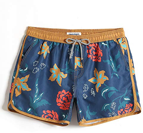MaaMgic Men's Swimming Trunks Quick Dry Fit Performance Surfing Short PocketsSmall ( Waist:30 in-32 in )Yellow-rose