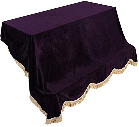 Alomejor Klavier Abdeckung, 202 * 161 cm Klavierabdeckung Thickened Upright Piano Keyboard Staubschutzhülle für Klavier(violett)