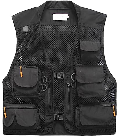 Freiesoldaten Uomini Multi Tasca Veste All'aperto Pesca Campeggio Outwear Maglia Traspirante Casuale Gilet