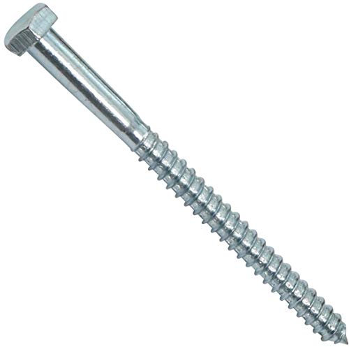 AERZETIX - C44613 - Lot de 10 - Tirefond/vis à bois M12x160mm - à tête hexagonale 6 pans - DIN571 - en acier-zingué - assemblage fixation charpente ossature contreplaqués agglomérés