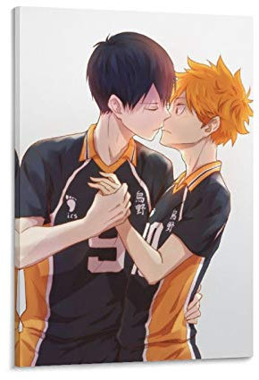 YZLI Anime Haikyuu Shoyo Hinata Tobio Kageyama Poster, dekoratives Gemälde, Leinwand, Wandkunst, Wohnzimmer, Poster, Schlafzimmer, Malerei, 60 x 90 cm