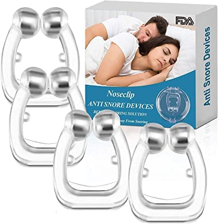 FINEVERNEK Schnarchstopper Anti Schnarch Nasenclip 4 Stück Schnarchstopper Magnetischer Nasenspreizer Gegen Schnarchen Schnarchschiene Nasenspreizer für komfortablen Schlaf und Bessere Atmung