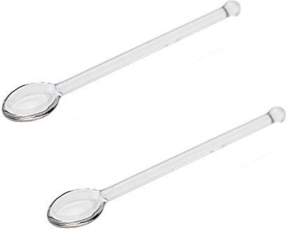 2 unids 13 cm/5 pulgadas vidrio transparente café mezcla cuchara de vidrio café leche té cucharas postre azúcar bar cóctel cocina revolviendo cuchara accesorios