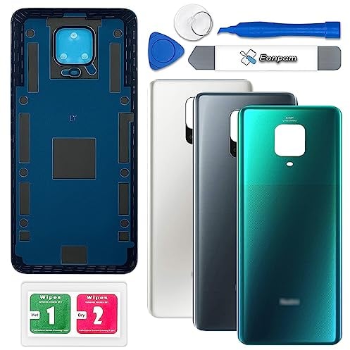 Eonpam Tapa Trasera Vidrio Original para Xiaomi Redmi Note 9 Pro Parte Trasera Reemplazo de Cristal Trasero con Kit de Reparación (Verde)
