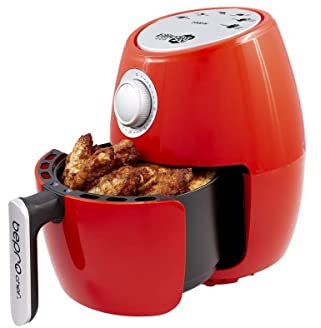 BE PRO Freidora Dietética EliteFry 200 Sin Aceite. Freidora Aire Caliente 1000 W. Capacidad 2,1 L. Temporizador. Recetario (Rojo)
