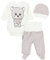 TupTam Baby Mädchen Jungen Bekleidungsset Langarmbody Hose Mütze mit Aufdruck Spruch 3 teilig, Farbe: Love Teddy/Streifen Beige Ecru, Größe: 62