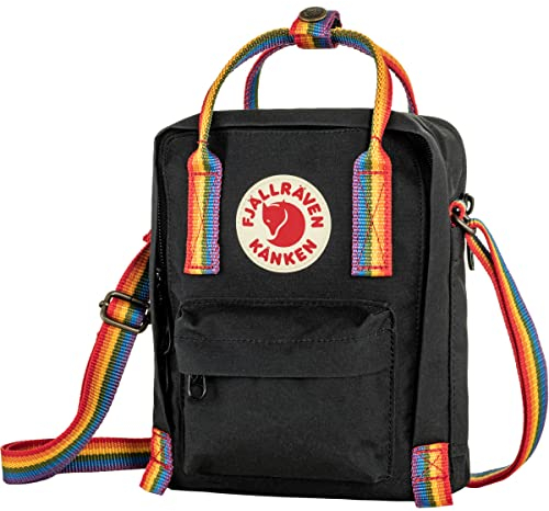 Fjällräven Unisex Kånken Rainbow Sling Handtasche, Black-Rainbow Pattern, One Size
