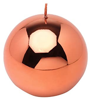 G Decor Rose Gold Glass Effect Metallic Pillar Candle Anniversary New Home Gift (Ball Candle)