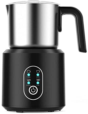 HMTE Montalatte, Schiumatore Elettrico Montalatte in Acciaio Inossidabile con funzionalità Latte Caldo e Freddo Scaldalatte Elettrico Automatico in Schiuma Funzionamento Silenzioso per caffè