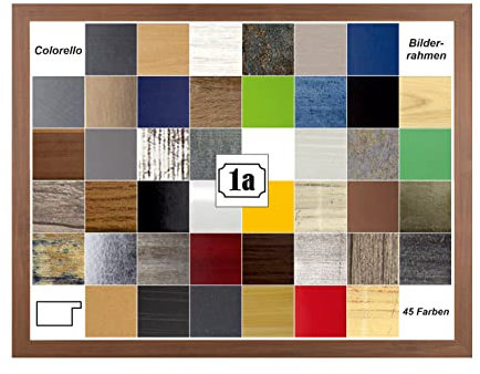 Colorello Deluxe Puzzlerahmen 50x70 cm Bilderrahmen Nussbaum Dunkel Dekor Hintergrund Weiss Kunstglas klar