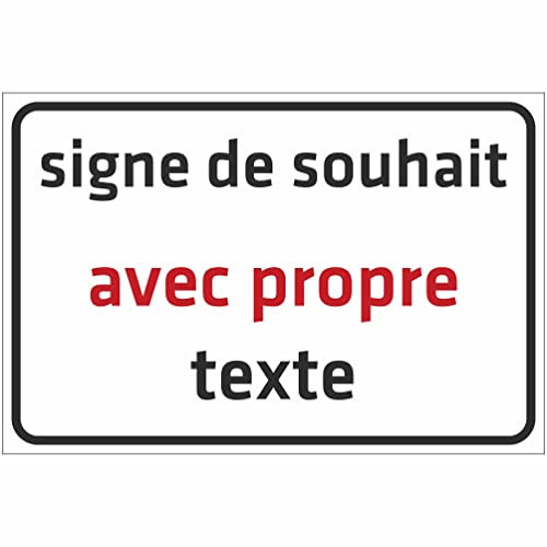 INDIGOS UG - Panneau - TEXTE SOUHAITÉ - Alu-Dibond 5 tailles- personnalisé avec texte ou nom - pour garage, hôtel, parking, école, carport, entreprise