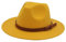 Faringoto Fedora Hut Damen Wollfilz Vintage Kirche Damen Hut Unisex breite Krempe, gelb, L