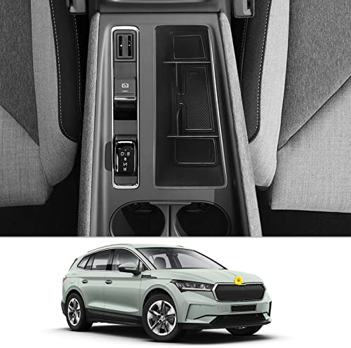 CDEFG Kompatibel mit Skoda Enyaq iV 2021 2022 2023 2024 2025 Mittelkonsole Organizer Aufbewahrungsbox Handschuhfach Aufbewahrung Auto Center Console Tray Enyaq iV 80 Zubehör (Mittelkonsole)