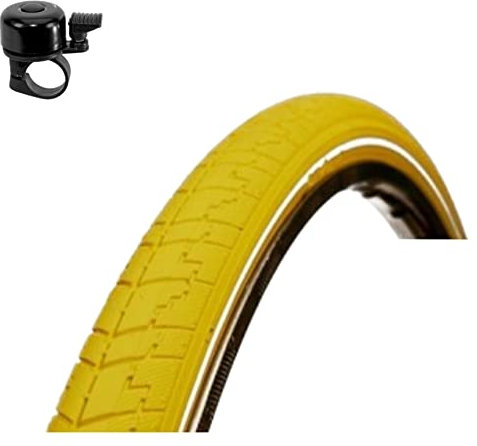 1 x DSI Fahrradreifen Reflex Gelb 40-635 (28 x 1 1/2) inkl. Fahrradklingel