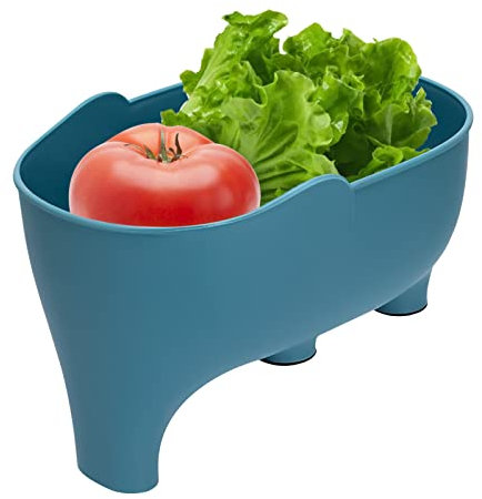 Drain Basket for Kitchen Sink, Sink, Strainer Basket, Multifunctional Filter Basket for Sink, Elephant Drain Basket for Kitchen Sink, Filter Tray, Drain Basket for Vegetables and Fruits (Blue)