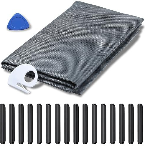 REDTRON Magnetic Window Screen, DIY Max 130 * 150CM Mosquito Net Window, Window Fly Screen with 16 Magnets, Keep Bugs/Flys/Mosquitoes Out, 1 Set, Grey, Style 2