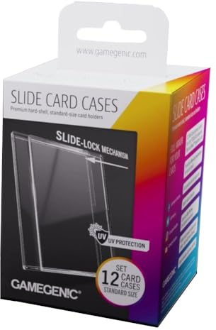 Gamegenic Lot de 12 porte-cartes rigides de qualité supérieure avec mécanisme de verrouillage coulissant innovant, conçus pour les cartes à collectionner de taille standard, parfaits pour les cartes