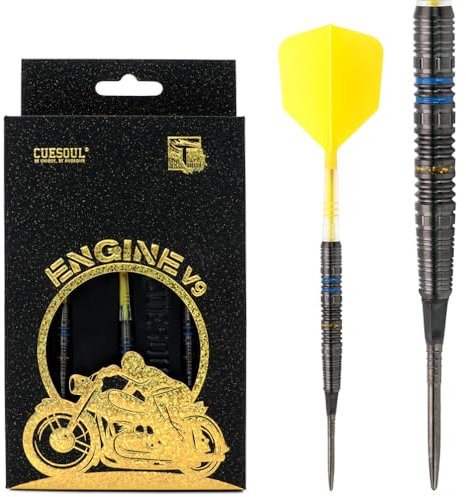 CUESOUL Engine V9 22g Stahlspitze,90% Wolfram-Dart-Set mit GEM Stone-Finish und vereinheitlichendem ROST T19 Carbon Flight