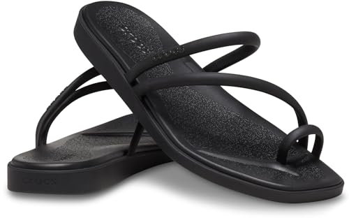 Crocs Women's Sandal, Miami Toe Loop Sandal, Black, 6 UK Women