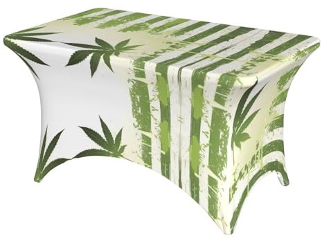 ZYVIA Gras-Topf-Blatt, dehnbare rechteckige Tischdecke, knitterfrei, leicht, staubabweisend, 121,9 x 76,2 cm, ideal für Partys, Hochzeiten, Bankette