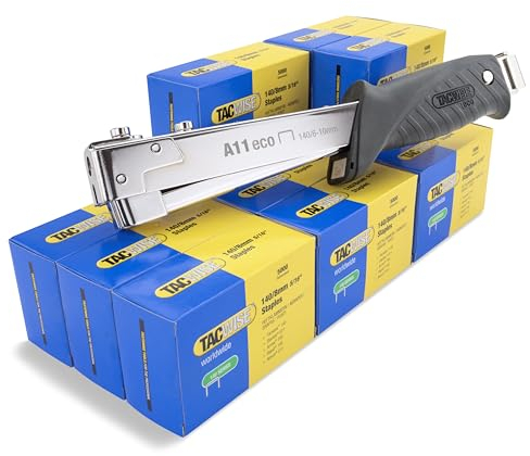 Tacwise 1778 ECO Grapadora de Martillo A11 con 60.000 Grapas 140/8mm, Utiliza Grapas Tipo 140 de 6mm a 10mm