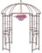 GOPLUS Rosenbogen aus Metall, Gartenbogen stabil mit Rankgitter für Kletterpflanzen & Hochzeit, 211x211x256cm Rosenpavillon Torbogen Rankbogen wetterfest für Garten & Hinterhof