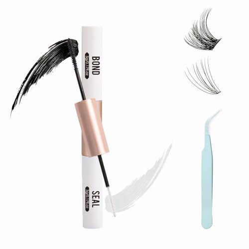 ExcellaElite Bond and Seal Lash Glue, Cluster Eyelash Glue for Individual Cluster DIY Eyelash Extensions, Long-Lasting Waterproof Latex Free Suitable for Sensitive Eyes