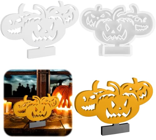 Molde de Fundición de Halloween, Molde de Silicona para Velas con 3 Cabezas de Calab, Moldes para Candelabros, Halloween Fantasma Molde de Resina para La Artesanía Adornos Fondant Vela Perfumada Jabón