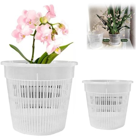 Macetas de plástico transparente, macetas de orquídeas con agujeros, macetas de orquídeas transparentes, maceta de orquídea transparente con agujeros de drenaje, macetas de orquídeas para trasplantar,