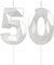 Weiße Kerzen zum 50. Geburtstag - 3D Zahl 50 Kerze für Kuchen, Frauen Männer Geburtstag Dekorationen, Kuchendekorationen für Geburtstagsfeier Hochzeitstag