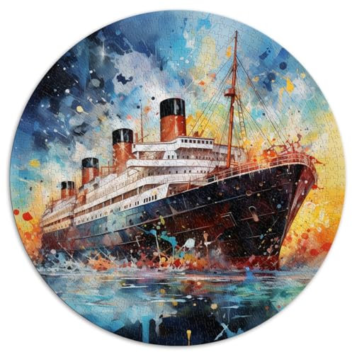 Puzzle für Titanic-Aquarell, 1000 Teile, Puzzle für Erwachsene, 67,5 x 67,5 cm, Denksport-Puzzle, einzigartige Heimdekoration und Geschenke