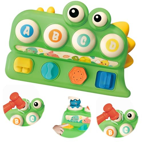 Tovol Zerky Juguetes Pop Up para Bebés con Botones y Martillo Juguete de Causa y Efecto para Niños y Niñas de 9 12 18 Meses