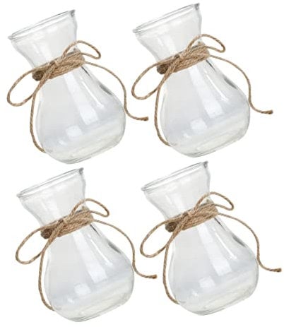 ORFOFE 4pièces Set De Vases Verre Transparent pour Plantes Hydroponiques Contenants DIY pour Boutures Et Fleurs Fraîches Décoration Élégante pour Salon Et Maison