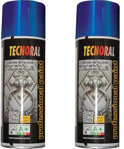 NESPOLI Peinture aérosol métallisé bleu, TECNORAL (Lot de 2)