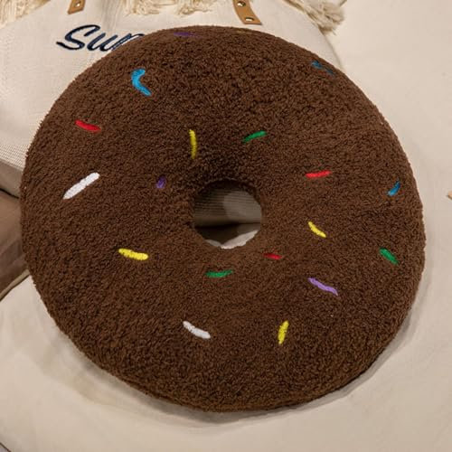 champracer Kuschelkissen in Stern Form,Deko Kissen für Baby & Kinderzimmer,Kinderkopfkissen,Wärmekissen für Babys und Kinder- für Mädchen & Jungen,40/45cm (Brauner Doughnut)