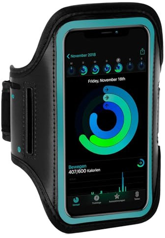 ONEFLOW Brassard de sport pour téléphone portable compatible avec Google Pixel 9 - Brassard de fitness - Brassard de course à pied - Pour l'extérieur - Support pour smartphone - Bleu