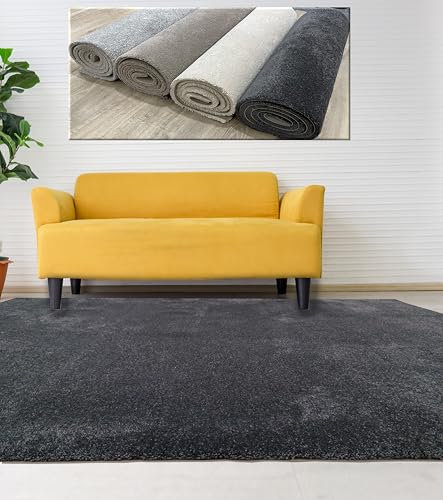 Tadi & Imperio1979 Teppich, glatt, quadratisch, 100 x 100 cm, Anthrazit