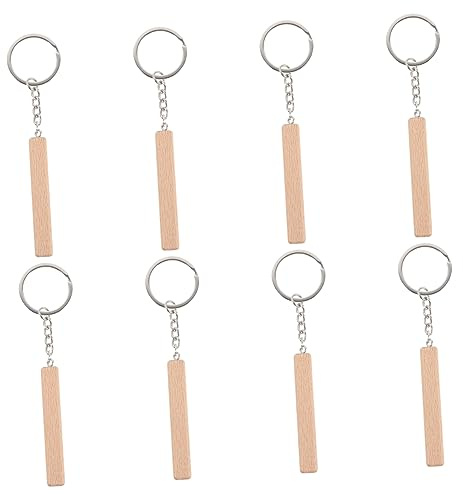 DEARMAMY 8 Pièces Porte-clés Hêtre Pendentif Décoratif Bâton De Hêtre Porte-clés Pour Et Clés