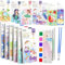 Aquarell Malbuch Kinder Erwachsene,dancepandas 8 Stück Wasserfarben Malbuch mit Pinsel Ohne Tintenbedarf Malbuch mit Wasserfarben für Unterwegs Magisches Buch Mitbringsel