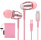 Ludos OMNITONE Auriculares USB C con Micrófono, Garantía de 5 años, Auriculares Tipo C con Cable para iPhone 16 15 Pro MAX Plus Samsung Galaxy S24 S23 S22 Ultra S21 FE S20 A53 A54, iPad Pro - Rosa